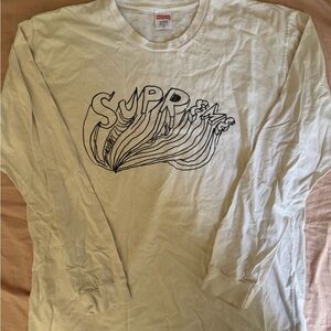 Supreme Off-White Graphic Long Sleeve Tee